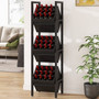 Black Industrial Farmhouse 3 Bin 36 Bottle Wine Rack Storage Display Shelf Q280-BLKFRMS95632