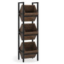 Rustic Farmhouse Industrial 3 Bin 36 Bottle Wine Rack Storage Display Shelf Q280-INWRST892831
