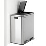 Dual Stainless Steel 16-Gallon Trash Can Recycle Bin with 2 Step on Pedal Lids Q280-SDCTCM1289364