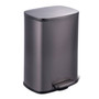 13 Gallon Black Stainless Steel Kitchen Trash Can with Step Open Lid Q280-TGSCB64381326