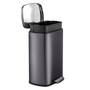 13 Gallon Black Stainless Steel Kitchen Trash Can with Step Open Lid Q280-TGSCB64381326