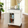 White Kitchen Cart with Granite Top and Locking Casters Wheels Q280-CKGTW2291