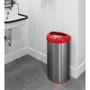 13-Gallon Stainless Steel Trash Can with Red Open Top Q280-RNSTGC47682571