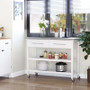 White Rolling Kitchen Island 2 Drawers Storage with Stainless Steel Top Q280-WHTC2399