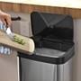 Silver/Black 13-Gallon Stainless Steel Kitchen Trash Can with Motion Sensor Lid Q280-SBTC52179361