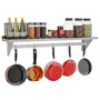 Stainless Steel Heavy Duty Wall Shelf with Pot Rack - 12 inches x 60 inches Q280-KOLC6510