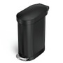 Matte Black 12-Gallon Narrow Kitchen Trash Can with Easy Step-on Lid Q280-BLKSRG98534215