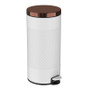 Hands Free White/Gold Metal Step On Trash Can - 8 Gallons Q280-WHFOGF9849