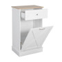 Trash Can Cabinet in White Wood Finish - Accommodates 10-Gallon Trash Bin Q280-WAMWLCT729581753
