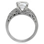 TK069 - High polished (no plating) Stainless Steel Ring with AAA Grade CZ  in Clear A874-TK069