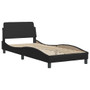 Bed Frame with LED without Mattress "Zadar" Black 39.4"x79.9" A949-3214141