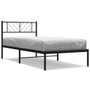 Metal Bed Frame Black Powder-Coated Steel Twin Modern A949-372173