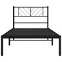 Metal Bed Frame Black Powder-Coated Steel Twin Modern A949-372173