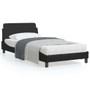Bed Frame Black Faux leather, metal, plywood, engineered wood Twin A949-373269