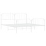 Bed Frame White Powder-Coated Steel Full Bed Frame Rectangular A949-373959