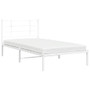 Bed Frame White Powder-coated steel Single Bed Frame A949-355605