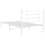 Bed Frame White Powder-coated steel Single Bed Frame A949-355605