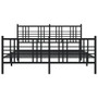 Bed Frame Black Steel 59 x 79 in Rectangular Traditional A949-376344