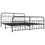 Bed Frame Black Powder-Coated Steel Double Bed Durable A949-352602