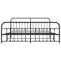 Bed Frame Black Powder-Coated Steel Double Bed Durable A949-352602