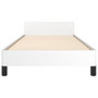 Bed Frame With Headboard White Faux leather, Plywood, Engineered wood A949-347528