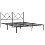 Bed Frame Black Powder-Coated Steel King Bed Frame Rectangular A949-376504