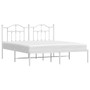 Bed Frame White Powder-Coated Steel Double Bed Bed Frame A949-353493