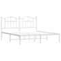Bed Frame White Powder-Coated Steel Double Bed Bed Frame A949-353493