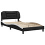 Bed Frame Black Faux Leather Single Bed Frame Rectangular A949-3213967