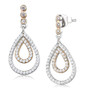 TS548 - Rose Gold + Rhodium 925 Sterling Silver Earrings with AAA Grade CZ  in Clear A874-TS548