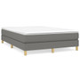 Bed Frame Dark Grey Polyester Queen Rectangular Modern