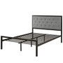 Queen size Contemporary Metal Platform Bed with Grey Upholstered Headboard Q280-QPMBCU9541872