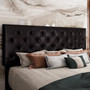 Queen Black Faux Leather Upholstered Platform Bed with Button-Tufted Headboard Q280-BLQU1869