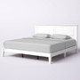 King Traditional Solid Oak Wooden Platform Bed Frame with Headboard in White Q280-WHWA1959