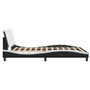 Bed Frame Black and White Faux Leather Full Durable Bed Frame A949-3208223