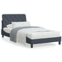 Bed Frame Dark Grey Velvet Twin Bed Frame Rectangular Modern A949-3207948