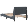 Bed Frame Dark Grey Velvet Twin Bed Frame Rectangular Modern A949-3207948