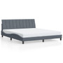 Bed Frame without Mattress "Hanko" Dark Gray 72"x83.9"Velvet A949-3207886