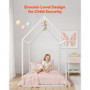 Twin Size House Bed Frame, Metal Kids Floor Bed Frame with Roof, Heavy Duty Steel Slats Support, Ho E415-HGCBSJSFWZXTNGK21001V0