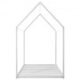 Twin Size House Bed Frame, Metal Kids Floor Bed Frame with Roof, Heavy Duty Steel Slats Support, Ho E415-HGCBSJSFWZXTNGK21001V0