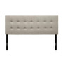 King Button-Tufted Headboard in Light Grey Beige Taupe Upholstered Fabric Q280-KIBUTGHDWG112493