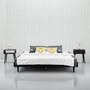 Queen size Mid-Century Modern Platform Bed Frame in Black Wood Finish Q280-QBFPBC21958173