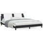 Bed Frame without Mattress "Zadar" Black and White 72"x83.9"Faux Leather A949-3208229