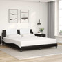 Bed Frame without Mattress "Zadar" Black and White 72"x83.9"Faux Leather A949-3208229