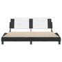 Bed Frame without Mattress "Zadar" Black and White 72"x83.9"Faux Leather A949-3208229