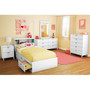 Twin size Modern Bookcase Headboard in White Wood Finish Q280-SBHW8801