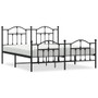 Bed Frame Black Powder-Coated Steel King Bed Frame Rectangular A949-353462