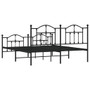 Bed Frame Black Powder-Coated Steel King Bed Frame Rectangular A949-353462