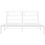 Metal Bed Frame White Powder-coated steel 59.1x78.7 in King Size A949-372328