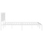 Bed Frame White Steel Full Bed Frame Rectangular Modern A949-374296
